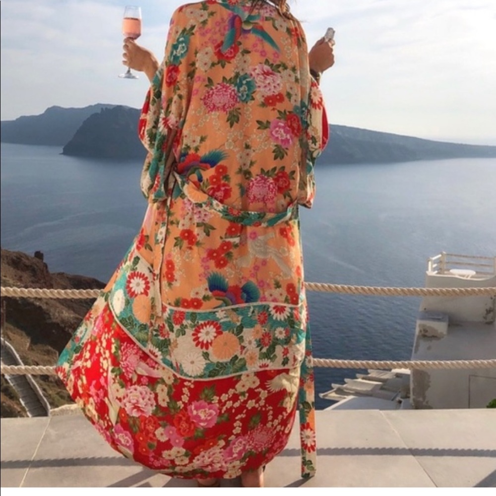 Spell designs Delilah patchwork maxi kimono ruby One Size brand new with tags - Picture 8 of 13
